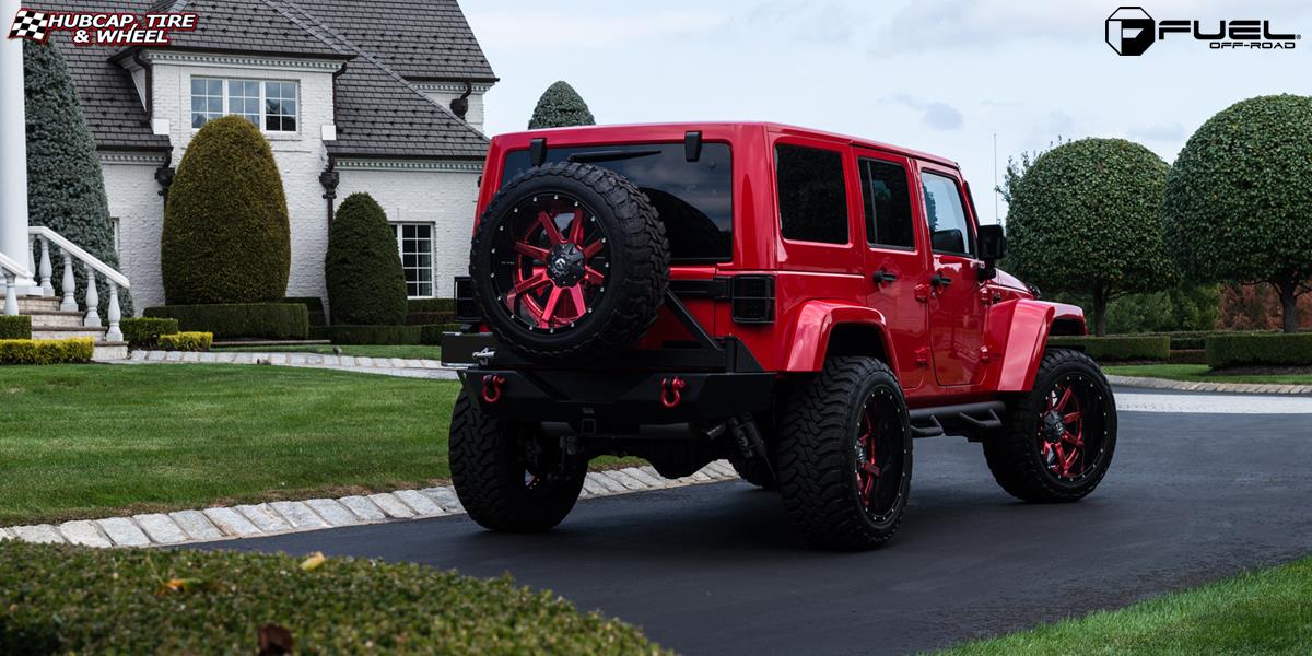 vehicle gallery/jeep wrangler fuel maverick d260 22X12 Transparent Red clear wheels and rims